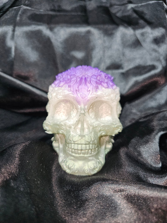 Textured Skull - Green White Purple