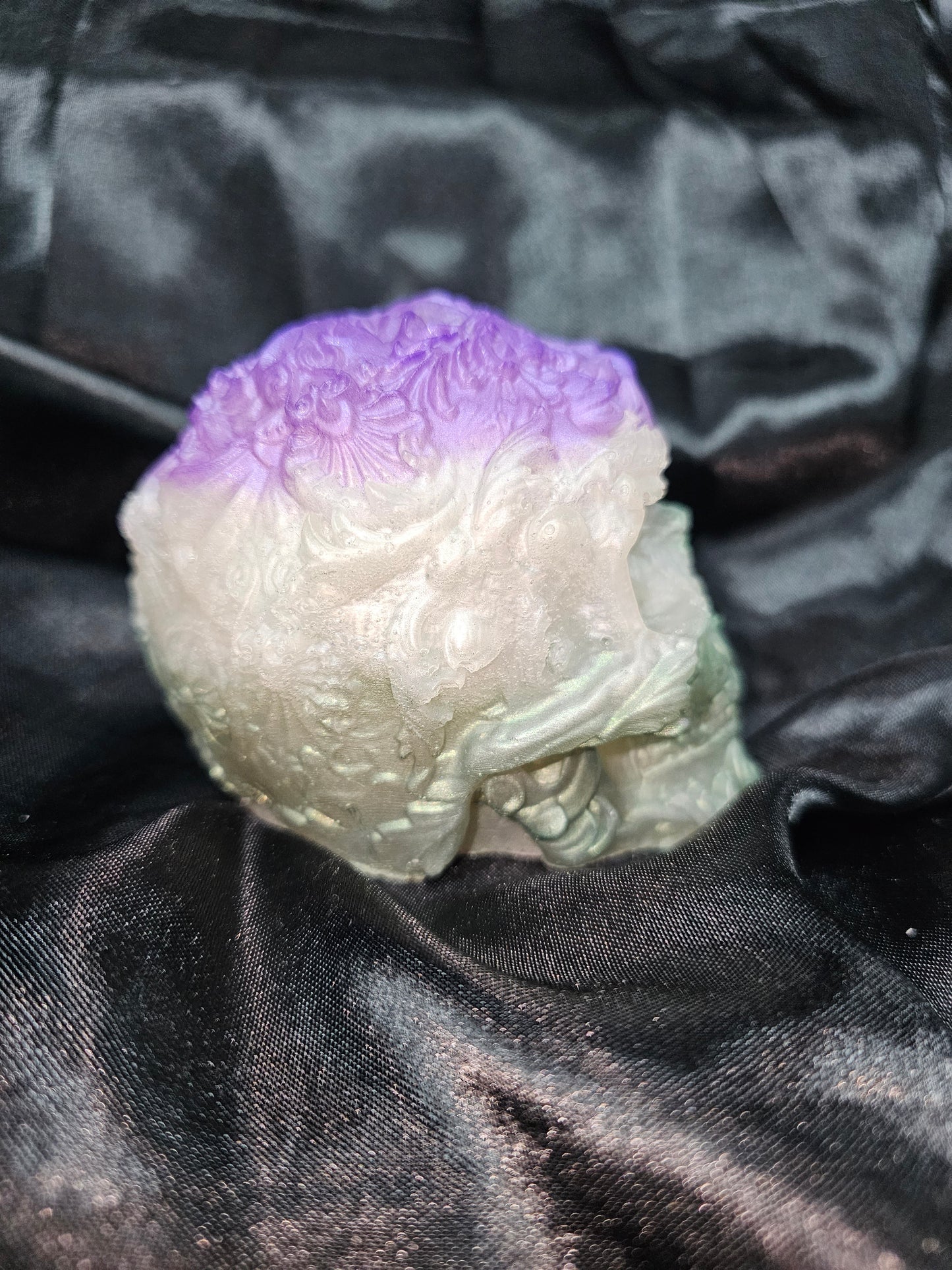 Textured Skull - Green White Purple